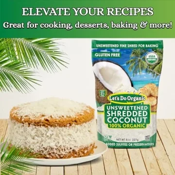 Unsweetened Organic Shredded Coconut Edible Culinary Delight