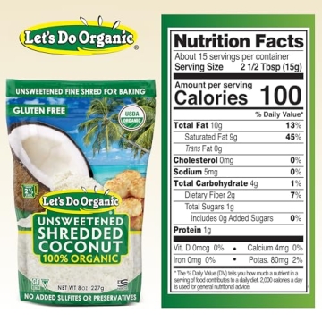 Unsweetened Organic Shredded Coconut Edible Culinary Delight