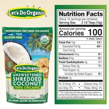 Unsweetened Organic Shredded Coconut Edible Culinary Delight