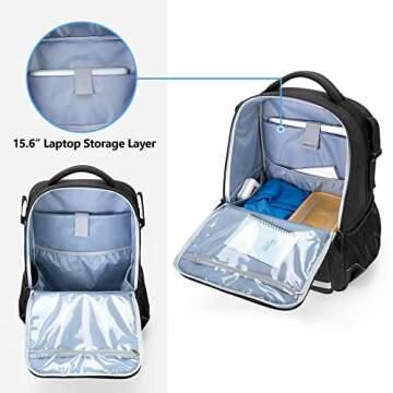 samdew Wheelchair Backpack, Wheelchair Bag for Back of Chair, Wheelchair Bag to Hang on Back with Thermal Insulation Pocket, Electric Wheelchair Accessories Storage for Adults & Seniors, Bag only