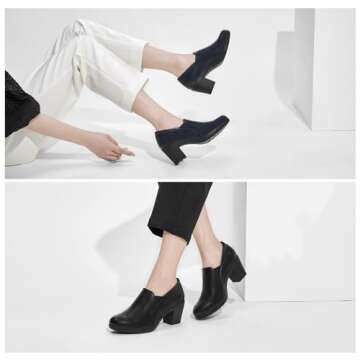 CentroPoint Women's Chunky Block Heels Closed Toe Dress Wedding Pumps Comfortable Supportive Work Sh...