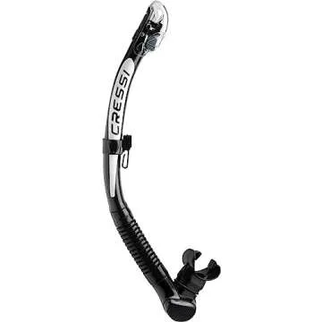 Cressi Alpha Ultra Dry Snorkel, Black/Black/White