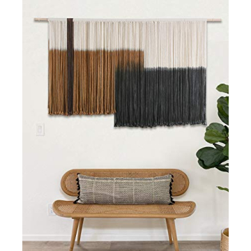 Large Macrame Wall Hanging - Boho Dip Dye Tapestry Art 59''W*35''L