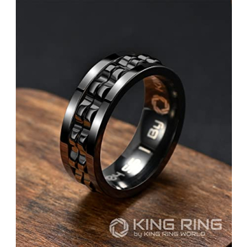 Stylish King Ring 8mm Gear Spinner Ring for Stress Relief