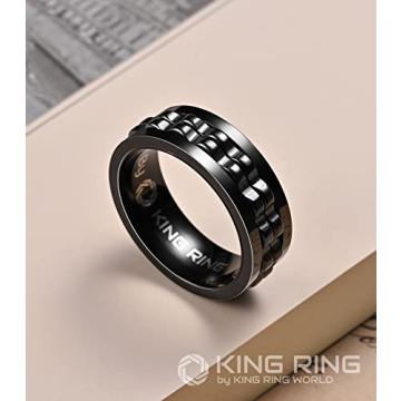 Stylish King Ring 8mm Gear Spinner Ring for Stress Relief