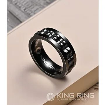 Stylish King Ring 8mm Gear Spinner Ring for Stress Relief