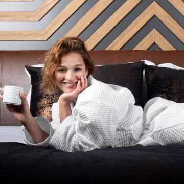 Luxurious BAGNO MILANO Waffle Robe - 100% Turkish Cotton Women’s Bathrobe