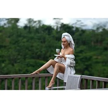 Luxurious BAGNO MILANO Waffle Robe - 100% Turkish Cotton Women’s Bathrobe