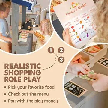 Tiny Land Wooden Play Food Set for Kids Kitchen