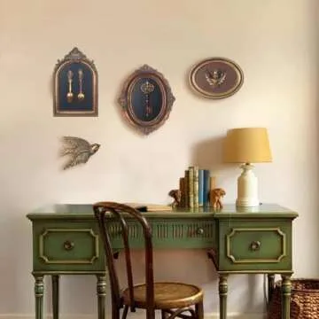 S-MANTIS Vintage Wall Sculpture, Antique Pediment Hallway Wall Art, Hand Painted Bird With Exquisite Wing And Feather Details, Aesthetic Room Decor Unique Gift (Antique Bird)