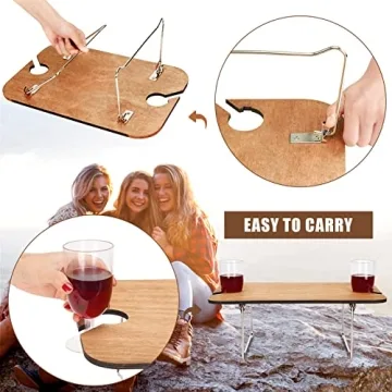 Woodchip Picnic Basket with Wine Table for Memorable Outings