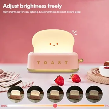 QANYI Kawaii Toaster Lamp - Rechargeable Cute Night Light