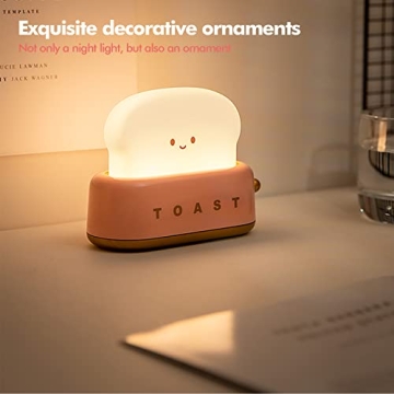 QANYI Kawaii Toaster Lamp - Rechargeable Cute Night Light