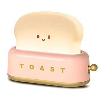 QANYI Kawaii Toaster Lamp - Rechargeable Cute Night Light