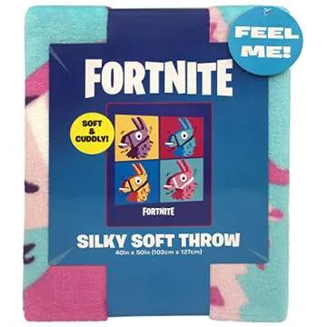 Fortnite Blue Llama Travel Blanket - Measures 40 x 50 inches, Bedding Features Warhol Design - Fade Resistant Super Soft Plush Fleece (Official Product)