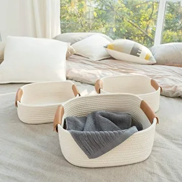 Stylish CHICVITA Cotton Rope Woven Baskets Set