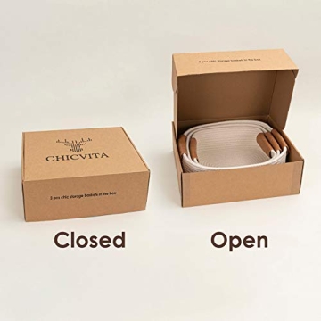 Stylish CHICVITA Cotton Rope Woven Baskets Set