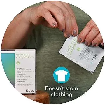 Ardo Care Compresses (12pcs), Vegan, with Hyaluronic Acid, Soothing & Cooling Breast Gel Pads for Intensive Care of Sore, Painful Breastfeeding Nipples, Made in Europe, Individually Wrapped & Hygienic