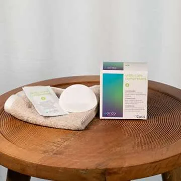 Ardo Care Compresses (12pcs), Vegan, with Hyaluronic Acid, Soothing & Cooling Breast Gel Pads for Intensive Care of Sore, Painful Breastfeeding Nipples, Made in Europe, Individually Wrapped & Hygienic