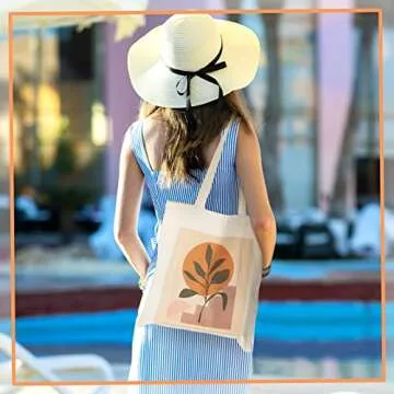 Saintrygo 3 Pcs Boho Tote Bag Reusable Aesthetic Canvas Tote Minimalist Grocery Bags Gifts for Women Travel Shopping
