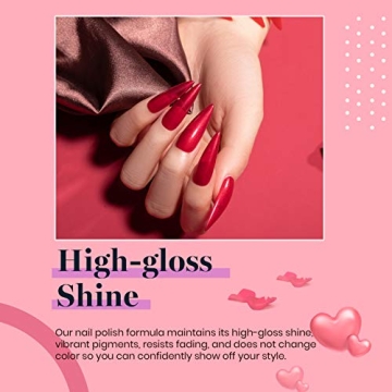 Beetles Red Gel Nail Polish Set - 6 Bloody Mary Shades