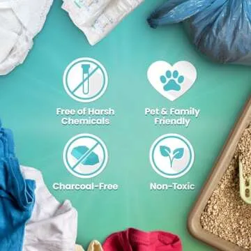 Trash Can Deodorizer Odor Eliminator - Garbage Can & Diaper Pail Deodorizer compatible with Dekor Munchkin Ubbi Diaper Genie, Odor Absorber Natural Activated Carbon Unscented Fragrance Free, 2 Pack