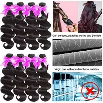 Body Wave Bundles Human Hair 4 Bundles (24 22 20 18 inches) 12A Brazilian Virgin Human Hair Body Wave Bundles Natural Color 100% Unprocessed Brazilian Human Hair Wavy Extensions By Aelinsi Hair