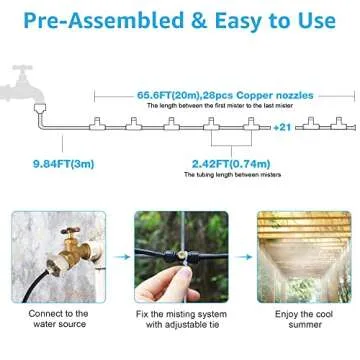 Bonviee Misters for Outside Patio - 75FT Misting System