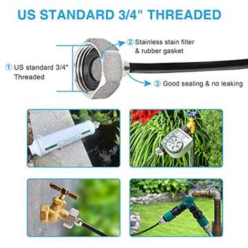 Bonviee Misters for Outside Patio - 75FT Misting System