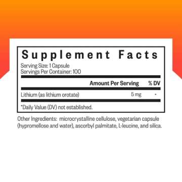 Seeking Health Lithium Orotate, 5 mg Lithium Supplement, Healthy Mood and Memory Support, Healthy Ne...