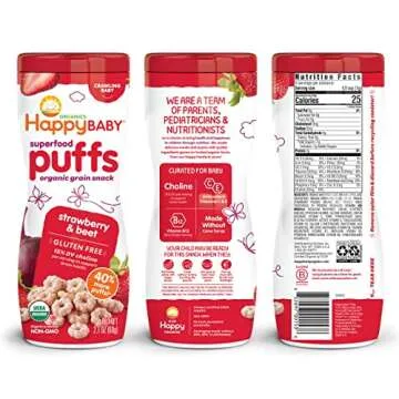 Happy Baby Organic Superfood Puffs Strawberry & Beet Snack