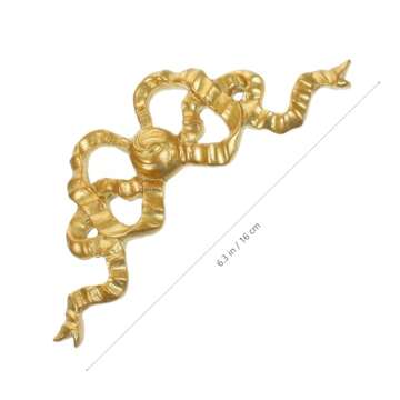 Artibetter Bow Decoration Decorative Appliques for Furniture Golden Bow-Knot Wall Craft Carved Wood ...