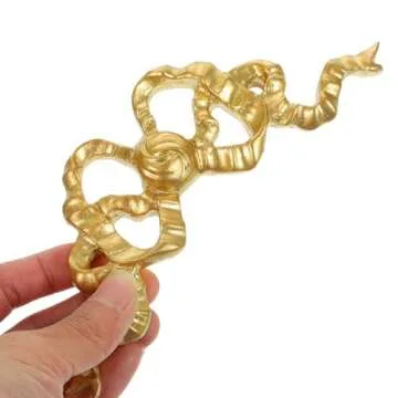 Artibetter Bow Decoration Decorative Appliques for Furniture Golden Bow-Knot Wall Craft Carved Wood Onlays Wall Appliques Onlay Hanging Wall Decor Resin Hanging Bow Art Craft Photo Frame