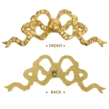 Artibetter Bow Decoration Decorative Appliques for Furniture Golden Bow-Knot Wall Craft Carved Wood Onlays Wall Appliques Onlay Hanging Wall Decor Resin Hanging Bow Art Craft Photo Frame
