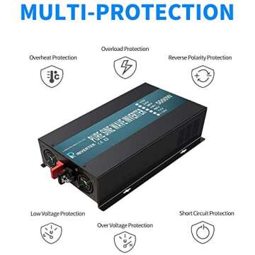 WZRELB 5000W 48V 120V Pure Sine Wave Power Inverter with 2 AC Outlets,Car Inverter