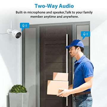 NGTeco Security Camera Outdoor, 1080P FHD 2.4G WiFi Cameras for Home Security - Spotlight IP Surveillance Waterproof Cam with Color Night Vision/2-Way Audio/Motion Detection/SD Card/Cloud Storage