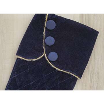Elegant Sapphire Blue Velvet Christmas Stockings Set of 3