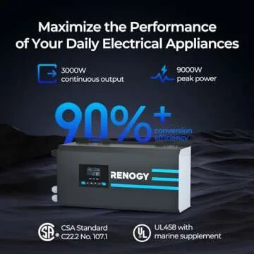 Renogy 3000W Inverter Charger for Solar RV and Home