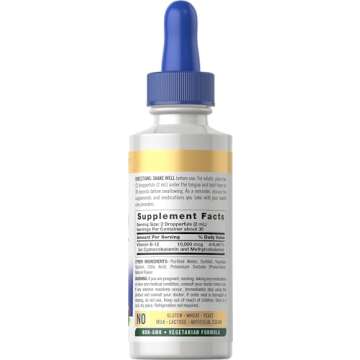 Carlyle Vitamin B12 Sublingual | 10,000mcg | 2 fl oz | Vegetarian, Non-GMO, Gluten Free Liquid Drops