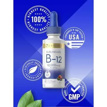 Carlyle Vitamin B12 Sublingual | 10,000mcg | 2 fl oz | Vegetarian, Non-GMO, Gluten Free Liquid Drops
