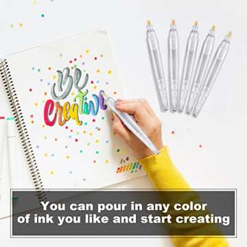 Epakh 6 Refillable Blank Paint Pens for Creative Art