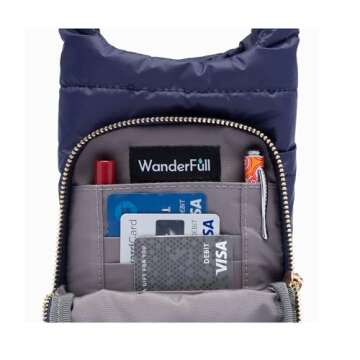 WanderFull Original HydroBag | Quilted Water Bottle Holder Crossbody Bag with Pockets and Strap | Ca...