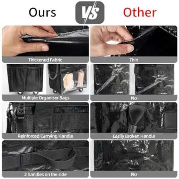 TOJNMAKE Rolling Tote with Wheels - Durable Reusable Bag