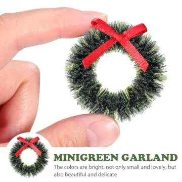 GANAZONO 20pcs Dollhouse Miniature Christmas Wreath Hanging Wreath Christmas Decoration 1:12 Dollhouse Accessories Mini Wreaths Farmhouse Xmas Tree Hanging Decor for Holiday New Year