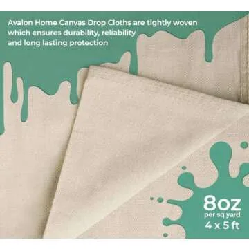 Avalon Home Canvas Drop Cloths - Durable & Eco-Friendly Protection