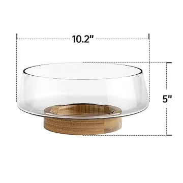 KITEISCAT Extra Large Glass Salad Bowl Set for Elegant Dining