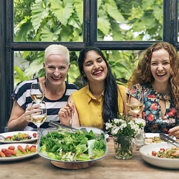 KITEISCAT Extra Large Glass Salad Bowl Set for Elegant Dining