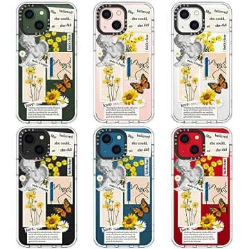 MOSNOVO Case for iPhone 13, [Buffertech 6.6ft Military-Grade Drop Protection] [Anti Peel Off Tech] Clear TPU Bumper Phone Case Cover Design - Vintage Collage Art