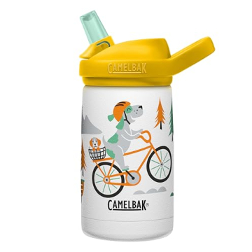CamelBak eddy+ Kids Water Bottle with Straw, Insulated Stainless Steel - Leak-Proof when Closed, 12o...
