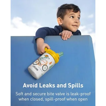 CamelBak eddy+ Kids Water Bottle with Straw, Insulated Stainless Steel - Leak-Proof when Closed, 12oz, Biking Dogs